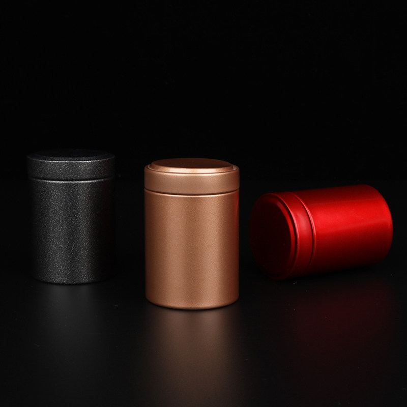 Metal tea tin tin box mini tin portable small small tin tea tin tinplate round sealed packing box