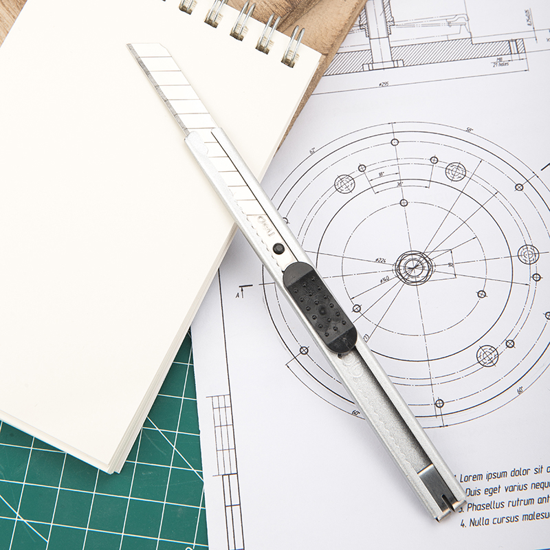 Main 2053 - 30 - degree mini - office cutter all metal shell alloy steel paper knife