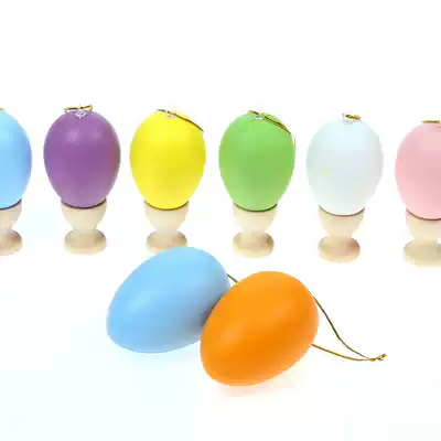 Easter egg Wood simulation painted egg kindergarten children hand diy color wooden painting graffiti egg