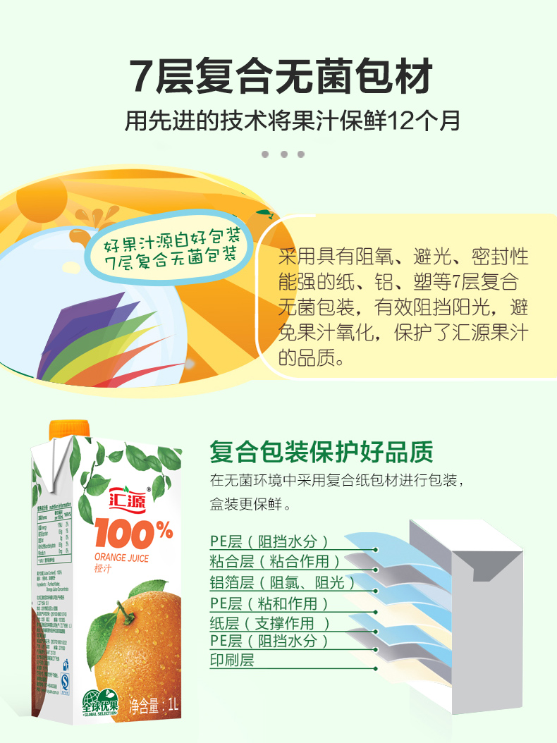 天猫超市 汇源果汁 臻贵礼盒 100%果汁 1L*5盒 0添加 图11