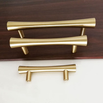 Pure copper small waist waist waist handle Long straight solid American and European Japanese modern simple clothes and shoes cabinet door handle pump