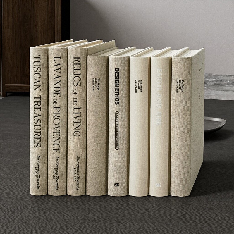 Cotton and Linen Fabric, Flipable, Decorative, Real Book Model, Antique-Style Furnishings, Clothing, Coffee Shop, Photography Props