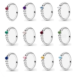 Универсальное кольцо с камнем для влюбленных, серебро 925 пробы, простой и элегантный дизайн