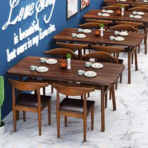 Dining Table Restaurant Changshang Breakfast Canteen Noodle Restaurant Snack BBQ Simple Wooden Square Spicy Hot Chair Home