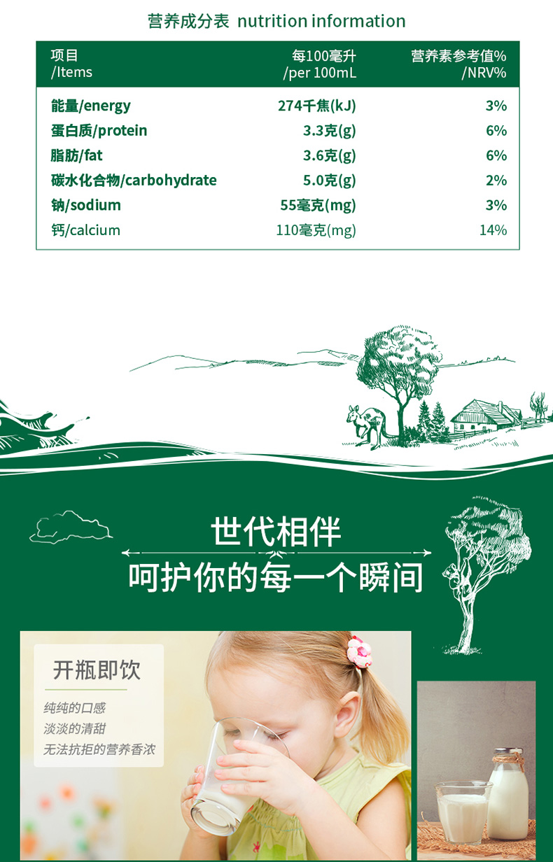 蒙牛 澳洲进口 全脂纯牛奶 1L*12盒 高钙高蛋白 图9