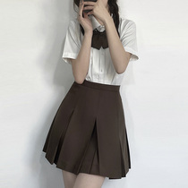 Spot fish balls and face Koto Yukkawa jk eight boxes pleated skirt gray tea cyan color college style school for pleated skirt