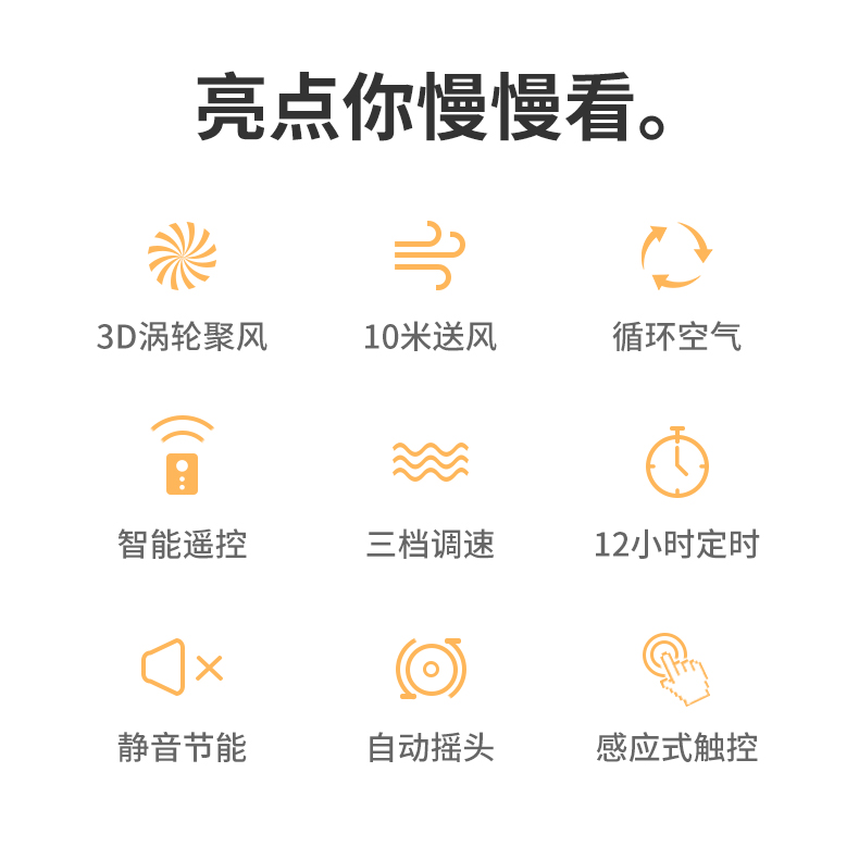漫小白 升级遥控 空气循环扇 3D涡轮聚风 图1