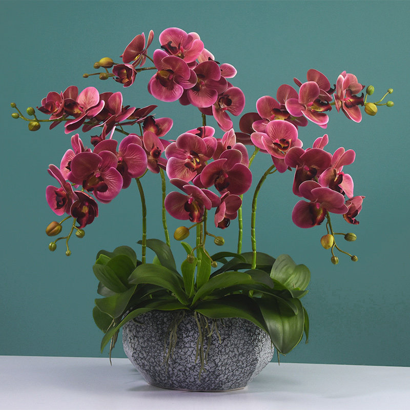 Butterfly Lan Emulation Flower Upscale Orchid Fake Flowers Green Planting Potted Room Dining Room Table Xuan Guan Front Office Decoration Floral Swing Pieces