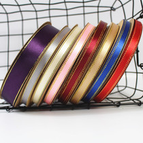 1 2 5 cm gold edge satin ribbon flower gift packaging with double gold edge ribbon cake box ribbon 90 meters