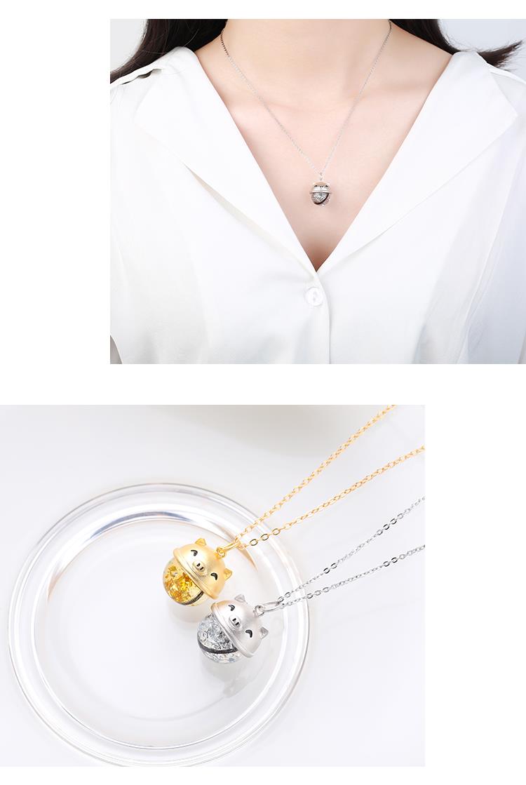 Em bé tóc lưu niệm tự làm lợn tự làm cho bé 925 sterling bạc vòng cổ bảo quản vĩnh viễn trẻ sơ sinh tóc mặt dây chuyền - Quà lưu niệm cho bé / Sản phẩm cá nhân cửa hàng đồ chơi trẻ em