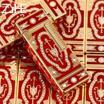 Langsheng lighter creative personality trendsetter windproof gas custom-made printed mini wheel inflatable retro