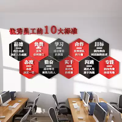 Excellent staff style Enterprise Company office culture wall decoration sticker factory workshop incentive slogan