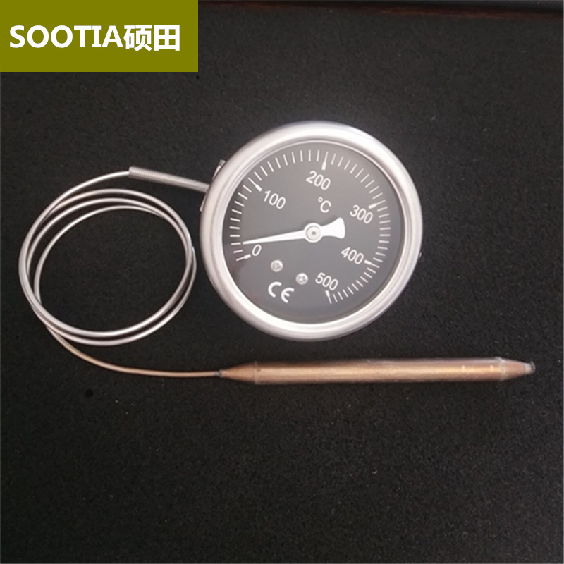 High-Temperature Oven Pizza Oven Thermometer Dial 0-500 Degrees Thermometer Stainless Steel Shell Round Shape
