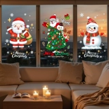 Рождественский электрический декор для домашнего использования, наклейки для пожилых людей, стеклянная наклейка