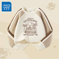 【Одиночный кусок весенней и осенней толстовки сплайсинга】 Abricot/J Seaside House