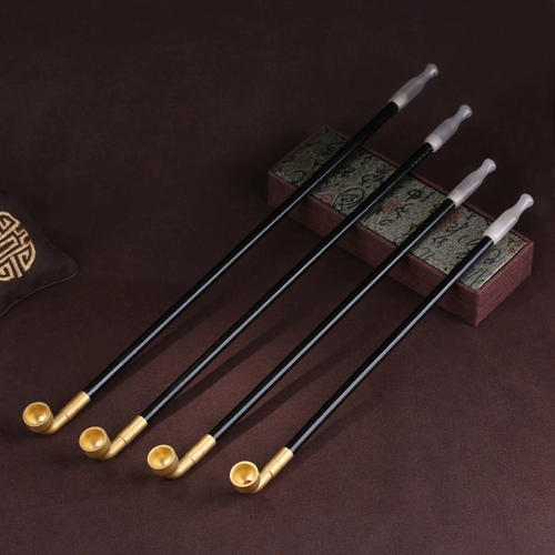 Мужская длинная агатовая старомодная медная креативная курительная трубка ручной работы, креативный подарок