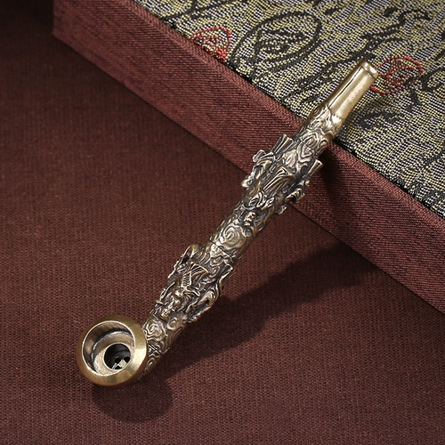 Мужская медная старомодная креативная резная курительная трубка ручной работы, подарок на день рождения