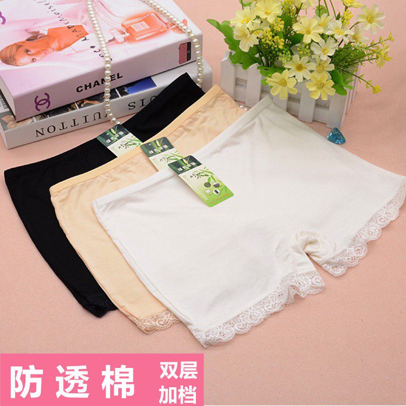 1-3 summer cotton three-point lace safety pants women's anti-lighting students wear inner pants boxer insurance shorts