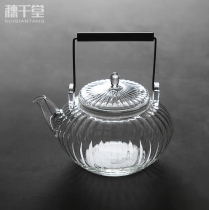 Suiqiendang heat-resistant glass tea set Crane head hand-held copper girder cooking teapot Electric pottery stove heating kettle