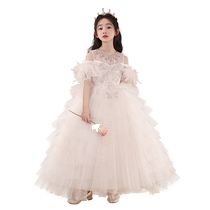 Girls birthday dress high-end light luxury niche flower girl wedding girl princess dress children piano performance dress summer