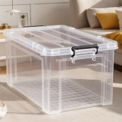 Transparent Storage Box Large Capacity Student Dormitory Wardrobe Clothes Fit Box Toy Snack Storage Plastic Box