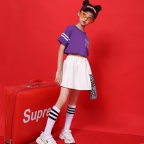 Childrens hip-hop performance practice clothing New Years Day childrens trendy clothing girls hip-hop hiphop performance clothing jazz dance suit