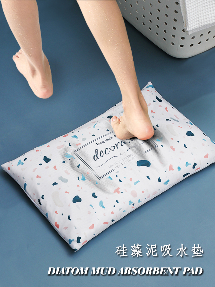 Light luxury home floor mats simple bathroom absorbent pads powder room diatom mud pads non-slip absorbent cool pads