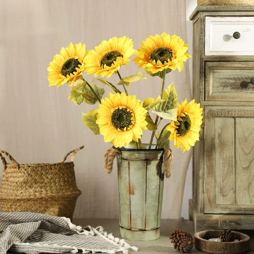 Реалистичные цветочные композиции на солнечной энергии для гостиной, декор