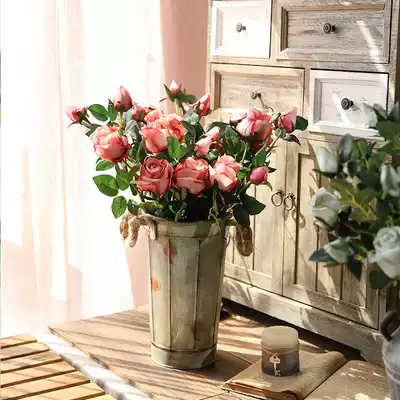 Bulgarian simulation rose bouquet single European-style floral supplies decorative flowers fake flowers silk flowers living room ornaments