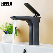 Black Copper Basin faucet hot and cold European home splash-proof bathroom cabinet toilet toilet understage washbasin
