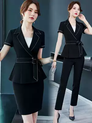 Professional suit suit women 2020 Summer new fashion temperament business thin suit short sleeve dress overalls