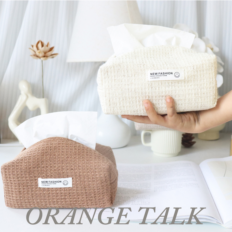 Nordic ins Waffle-Pattern Tissue Holder for Home Use, Cotton and Linen, Suitable for Car Use, Double-Layer Desktop Tissue Storage Box Nordic ins Waffle-Pattern Tissue Holder for Home Use, Cotton and Linen, Suitable for Car Use, Double-Layer Desktop Tissue Storage Box