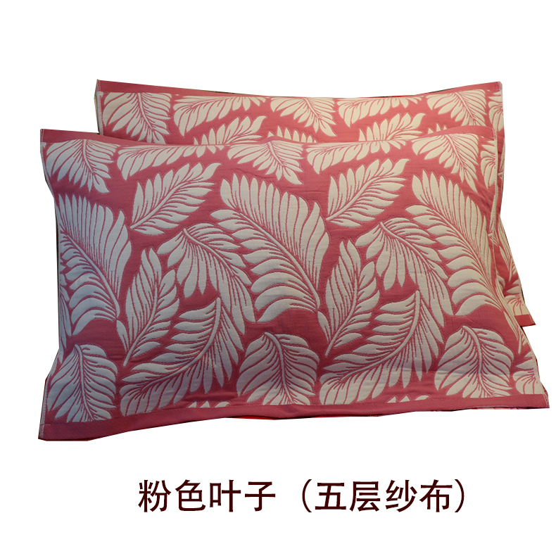 Cặp gối gạc cotton nguyên chất Dày nhiều lớp dày để tăng phim hoạt hình jacquard Cặp đôi kèn đôi - Khăn gối vỏ gối