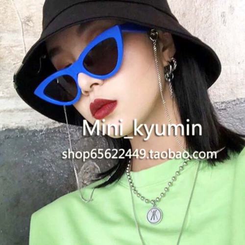 Брендовая ретро цепь, солнцезащитные очки на солнечной энергии, европейский стиль, популярно в интернете, кошачий глаз