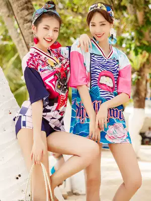 Xia Yan special hot spring swimsuit Female conservative student three-piece swimsuit Two-piece four-corner shorts sexy swimsuit