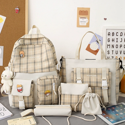 Школьный рюкзак, брендовая вместительная и большая сумка через плечо, в корейском стиле, для средней школы, простой и элегантный дизайн