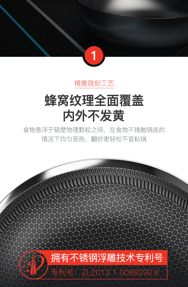 德国顶级厨具 康巴赫 316不锈钢不粘锅 30cm 少油烟 图7