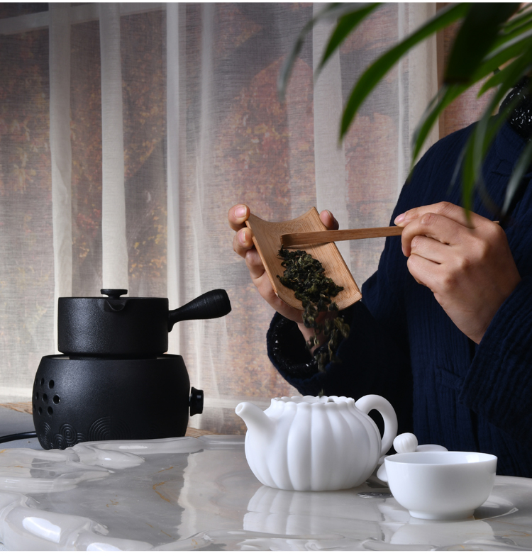 Xu ink checking ceramic tea set kung fu biscuit firing porcelain teapot jade porcelain teapot single pot of household contracted