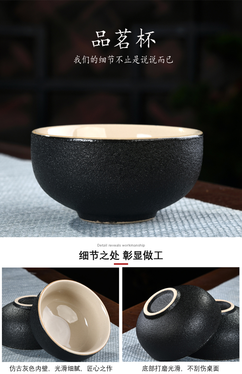 Travel of the ink, black pottery kung fu tea set with boiling water home hotel portable electric kettle tea cup