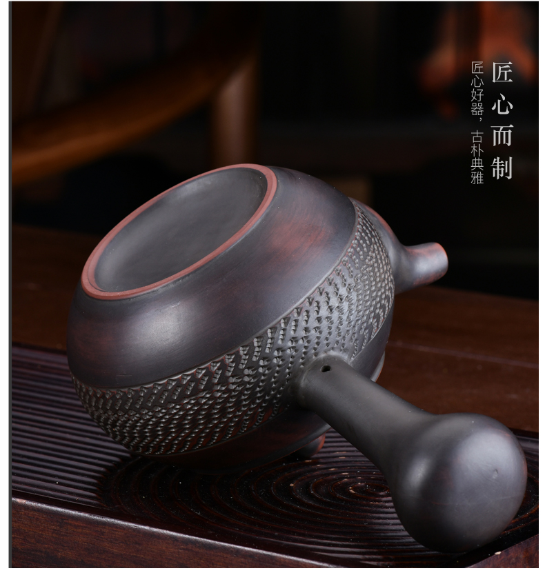 Xu ink to build water purple pottery teapot teacup kung fu tea set household manual single pot of restoring ancient ways is simple little teapot