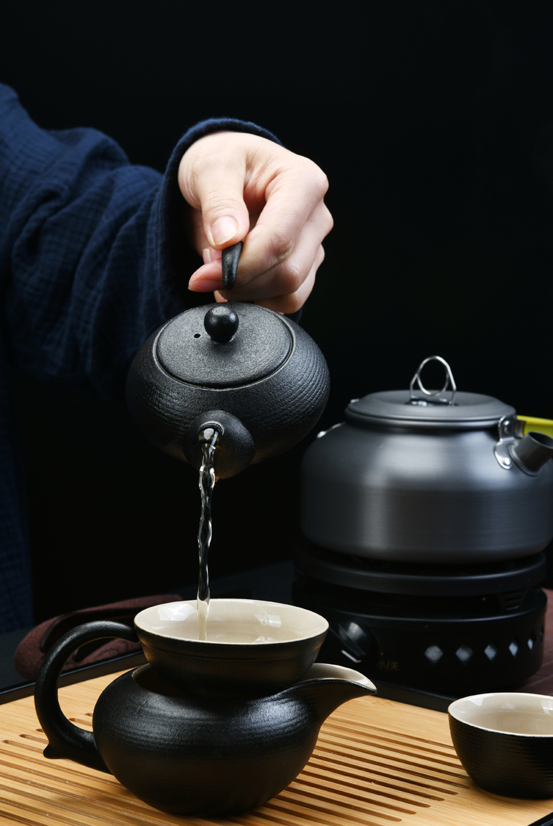 Xu ink is suing travel tea set suit portable kung fu tea set vehicle field with tea kettle boil tea stove