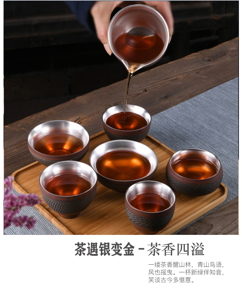 Xu ink yunnan jianshui purple TaoLiu silver hand personal cup sample tea cup master cup single CPU kung fu tea set