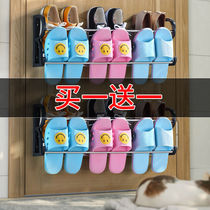  Simple shoe rack behind the door nail-free shoe artifact narrow door slipper rack household anti-theft door wall-mounted storage