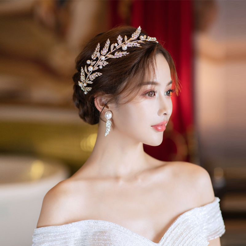 Bride Hair Stirrup Head Accessories Suit Brief Water Drill Delicate Leaves Meritocratic Wedding Dresses Wedding Dresses Wedding Dresses Wedding Dresses Wedding Hair Accessories