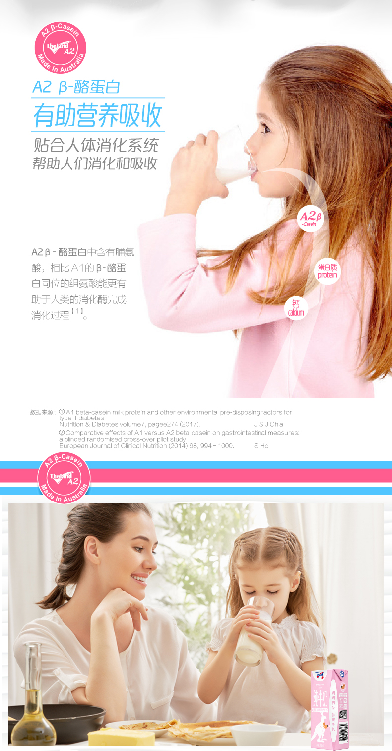 澳洲原装进口 纽仕兰 A2 β-酪蛋白 儿童全脂牛奶 200ml*24盒 图6