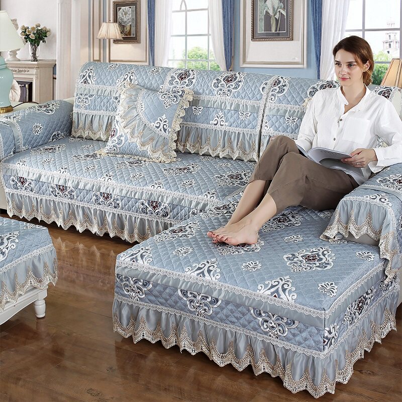Winter sofa cushion Four seasons European-style universal linen combined sofa cover all-purpose cover full cover for anti-slip