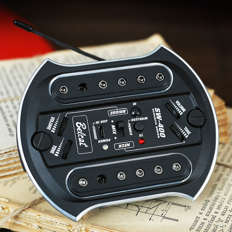 Double bell folk acoustic guitar pickup drill-free Bluetooth wireless board pickup amplifier SW400 500