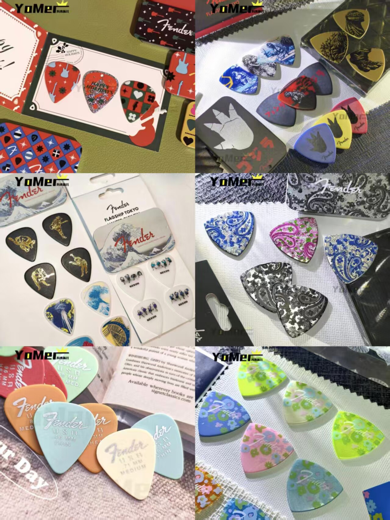 Медиатор fender正品 日本浮世绘限量版 东京限定款 电木吉他贝斯拨片