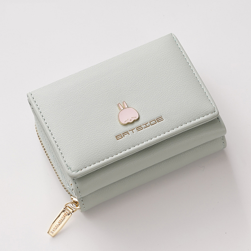 Small wallet Women in short 2022 new small crowddesign cute minimalist folding student card wallet integrated bag lady-Taobao