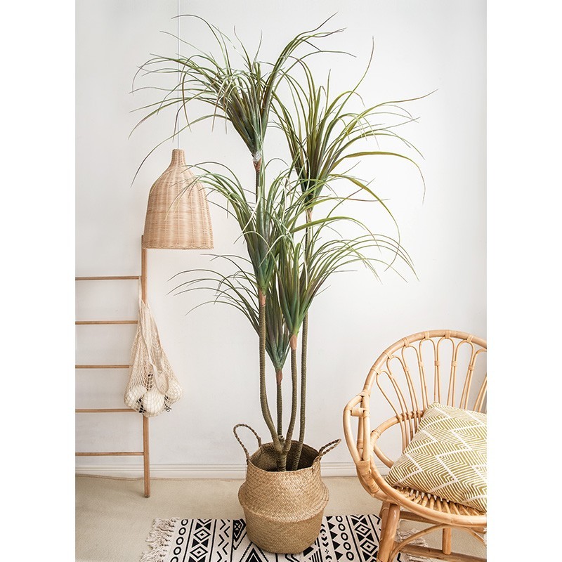 Sentiins wind simulation plant decorates large Nordic fake green pot plant fixture of red iron tree Brazil